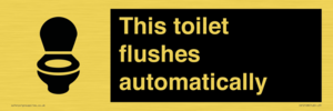 This toilet flushes automatically